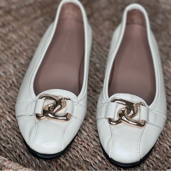 Aerosoles NWOT Bristol Ballet Flats buttery soft cream genuine leather SZ8.5 - Picture 3 of 8